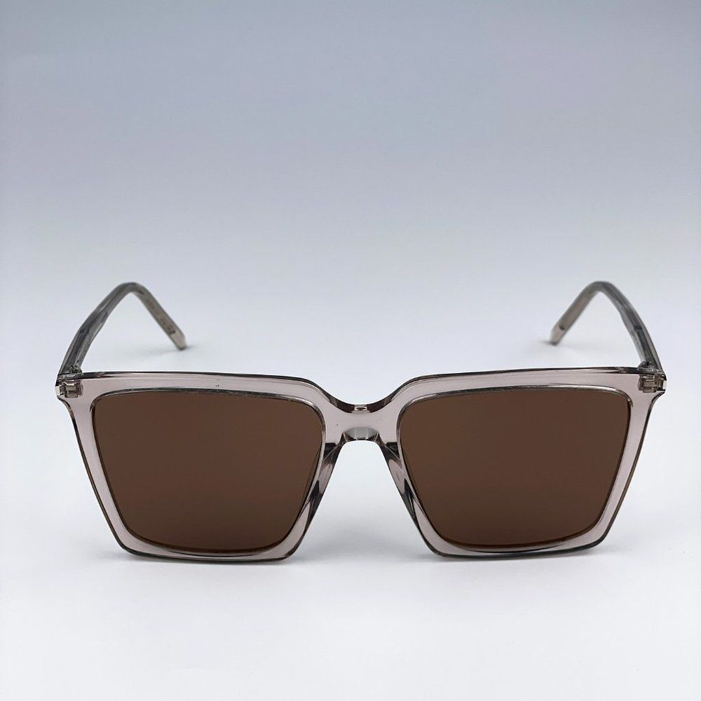Saint Laurent SL474 003 Sunglasses Nude Brown Square Unisex